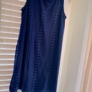 Sleeveless Navy Dress